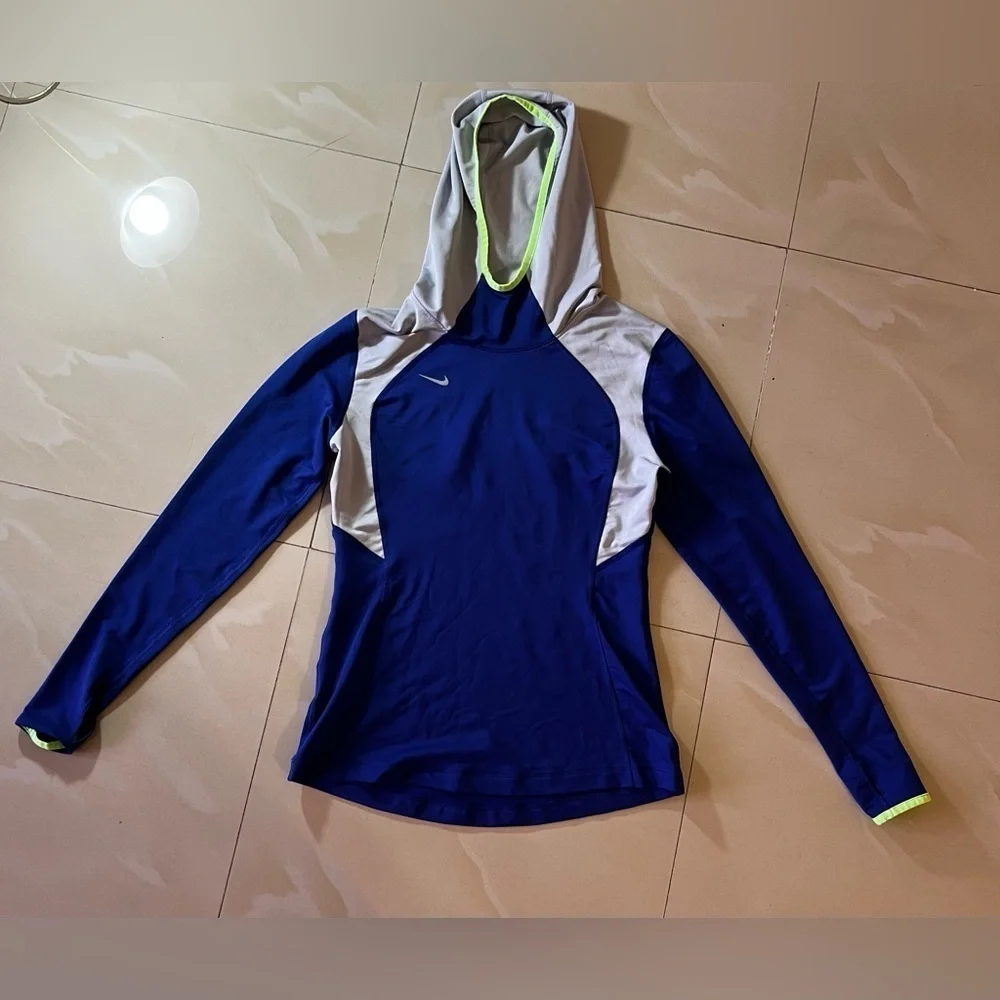 Nike Jacket Unisex Medium Blue Therma Flex Dri Fit Tracksuit Track Top Running